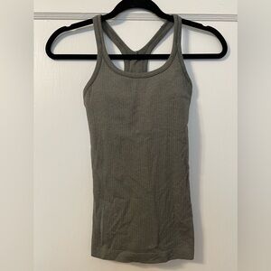 Green Ribbed Lululemon Tank Top